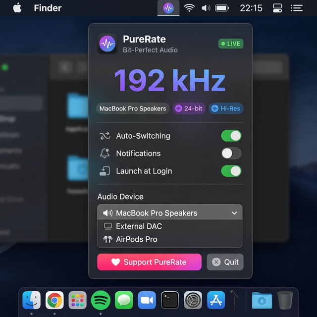 PureRate app interface